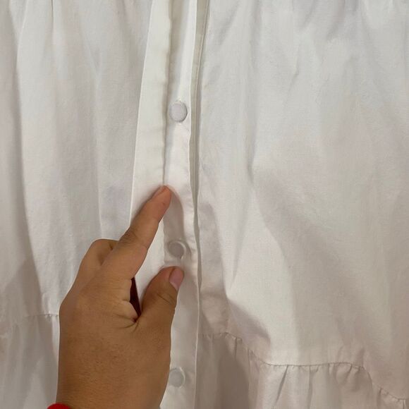 WAYF White Tiered Mini Dress XL | Long Sleeve Babydoll Dress Women’s Flowy Tunic - Picture 10 of 10